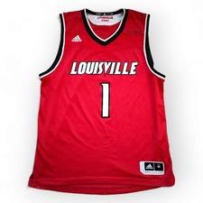 Adidas Louisville Cardinals NCAA Basketball Jersey, #1, Red, Size M