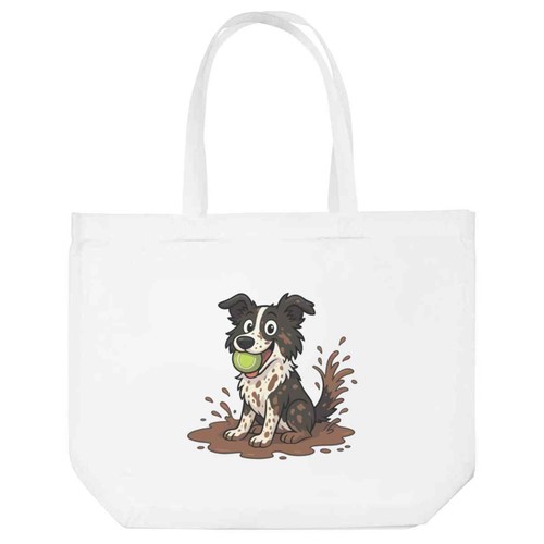 Muddy border collie - border, shopping