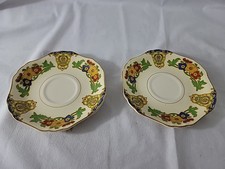 JOHN MADDOCK & SONS - 2 Saucers - MINERVA - Art Deco - England - EUC - FREE SHIP