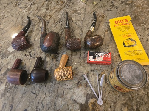 Lot vintage smoking pipes - vintage,