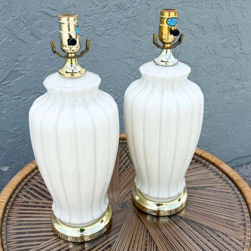 Hollywood regency white glass - hollywood,