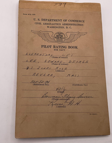 Wwii navy pilot rating book - us,