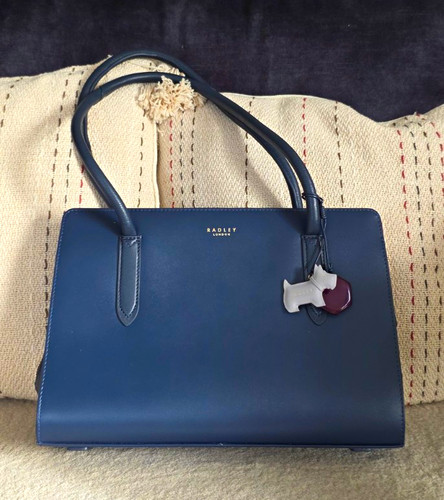 Radley blue leather satchel - blue,