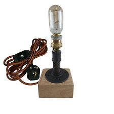 Metal Pipe E27 Small Table Desk Lamp Home Bed Side Night Reading Light With Bulb