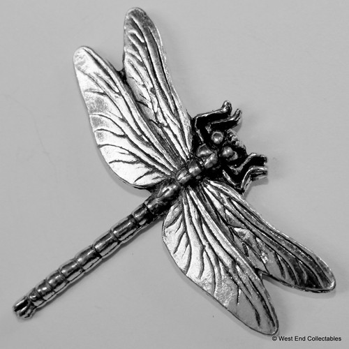 Dragonfly pewter brooch pin - pewter,
