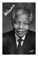 Nelson mandela signed photo - nelson,