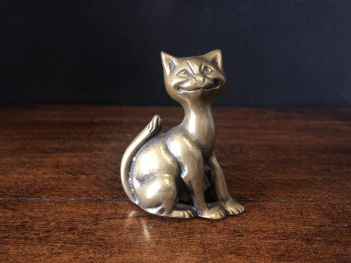 Vintage brass cat incense cone - vintage,