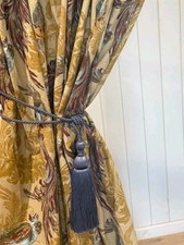 Farm house magnolia and mustard curtains, fully lined