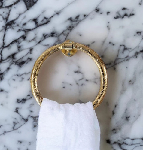 Unlacquered brass towel ring - towel,