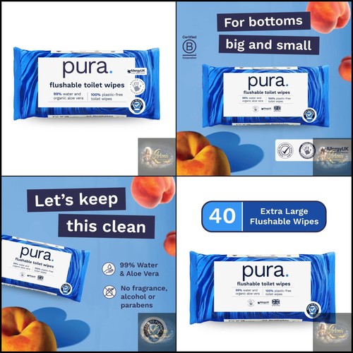 Pura flushable moist - moist, toilet