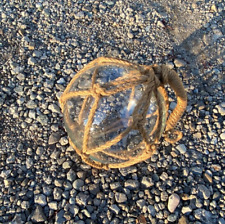 Japanese HUGE GLASS Fishing FLOATS 8.7" 22cm Round Buoy BALL NET Authentic Vntg