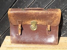 Vintage Leather Briefcase. / Attache case . Pakawa expanding Leather Briefcase