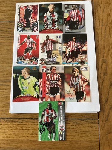 Signed southampton cards - 10, cards.