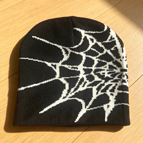 Black spider beanie street
