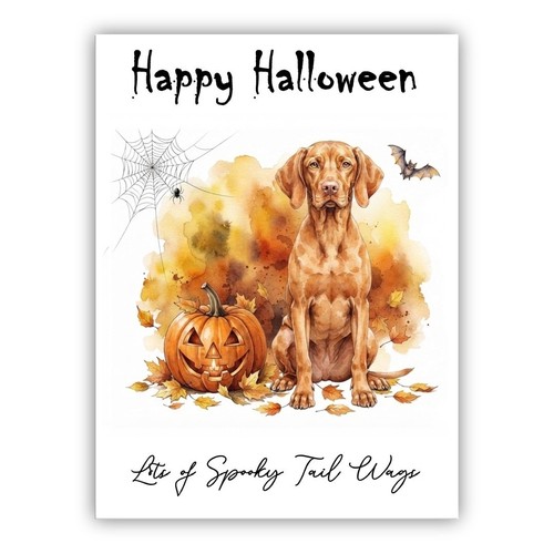Vizsla dog halloween card from - dog,