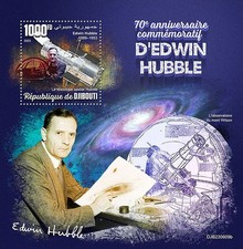 EDWIN HUBBLE Telescope Observatory Space MNH 1v-Stamp Sheet #2 (2023 Djibouti)
