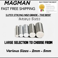 N52 Neodymium disc magnets.Small & Tiny 2mm 3mm 4mm 5mm Rare Earth Magnet Strong