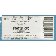 STATUS QUO WEMBLEY STADIUM 16-12-1995 TICKET STUB - 16 DEC 1995 UK