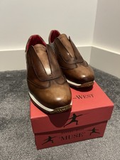 JEFFERY-WEST MUSE Tan Wash Leather MORGAN Laceless Retro Runner trainer UK 8