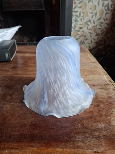Glass lampshade mottled blue - glass,