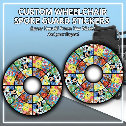 Wheelchair spoke guard - guard, sticker