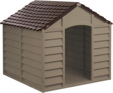 Dog Kennel Large, Starplast Heavy Duty Pet Shelter, Easy Assembly, Brown