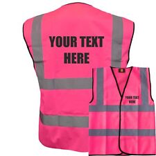 CUSTOM PRINTED HIGH VISIBILITY VEST HI VIS VIZ PERSONALISED SAFETY WAISTCOAT