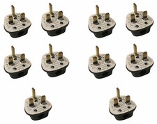 13AMP UK 3 PIN FUSED BLACK