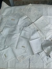 Set Of 12 Pieces Vintage Irish Linen Pre Stamped Table Linens For Embroidery (B5