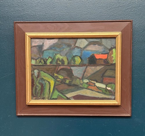 Mid century swedish - oil, on