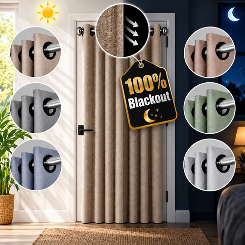 Blackout door curtain single - curtain,