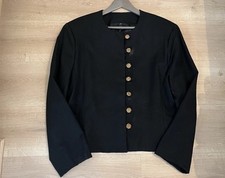 Vintage Tailored Black Jacket Big Buttons Size 18 Black