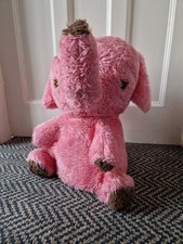 Vintage Chad Valley Pink Elephant Plush Pyjama Case