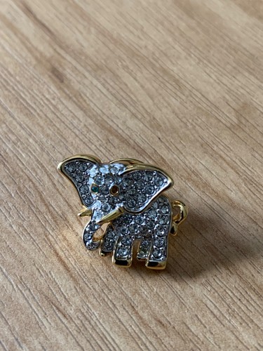 Swarovski crystal elephant pin - swarovski,