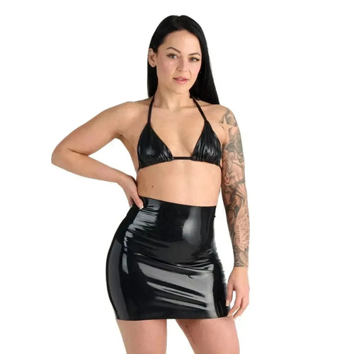 Black womens moulded latex - black,
