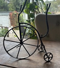 Collectable Vintage Crafted 8” high Wrought Iron Tricycle home art Deco