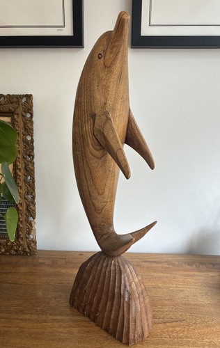 Large dolphin smooth - smooth, wooden