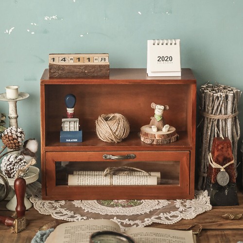 Vintage display shelf wooden - display,