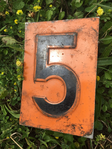 Pressed orange metal house - pressed,