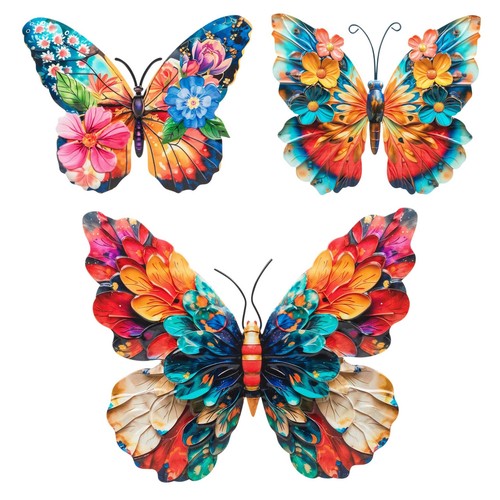 Metal butterfly floral wall - butterfly,