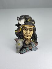 Small Native American Indian Chief Figure Collectable Statue 6cm Tall Decor