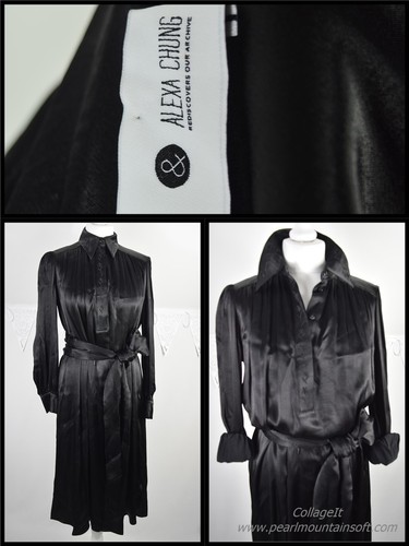 Black liquid satin embroidered - liquid,
