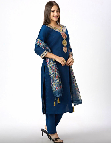 Women blue cotton blend - women’s,