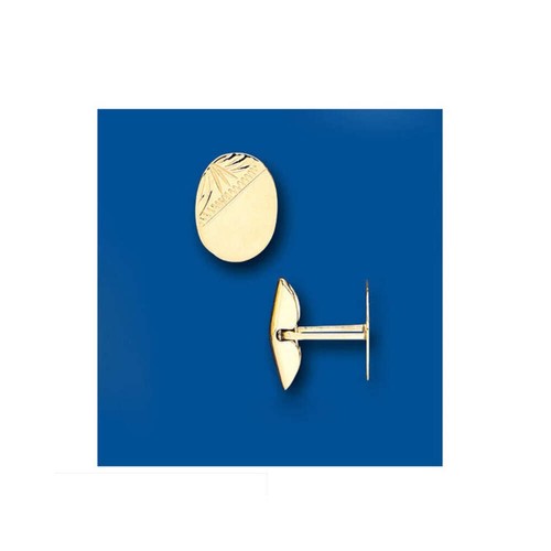 Gold cufflinks oval solid - cufflinks,