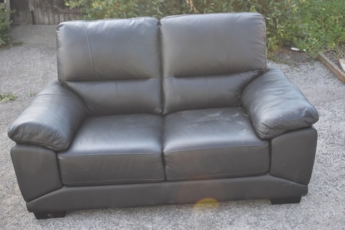 Harveys black seater leather - harveys,