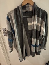 Jaeger Grey Marl Wool Cashmere Angora Blend Cardigan Shrug M/L Grey Teal