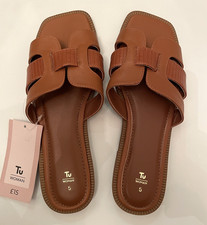 Ladies Slider Sandals Size 5 Brown NWT Tu Woman