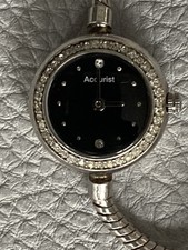 Desingner Ladies Accurist Stainless Steel Quartz Wrist Watch Charmed By Accurist