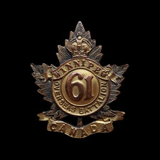 WW1 61st (Winnipeg) Battalion CEF Officer’s Collar Badge / Sweetheart Pin