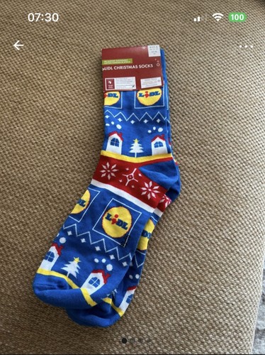 Lidl blue christmas socks - socks, size